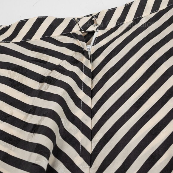 Paraphernalia Brand Vintage Black Cream Jacquard Silk Chevron Striped Skirt - Picture 7 of 7
